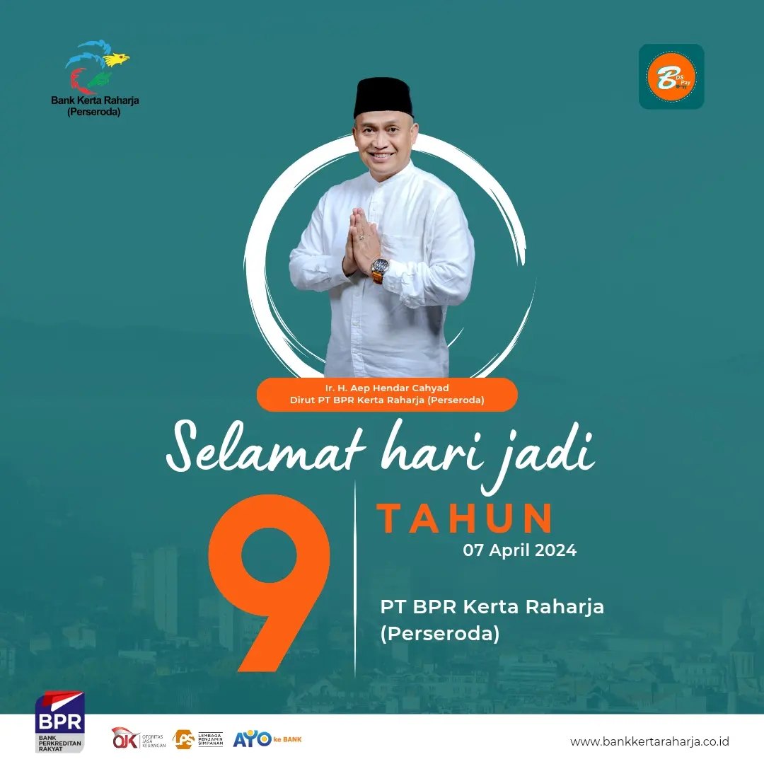 Selamat hari jadi PT. BPR Kerta Raharja ke 9 tahun