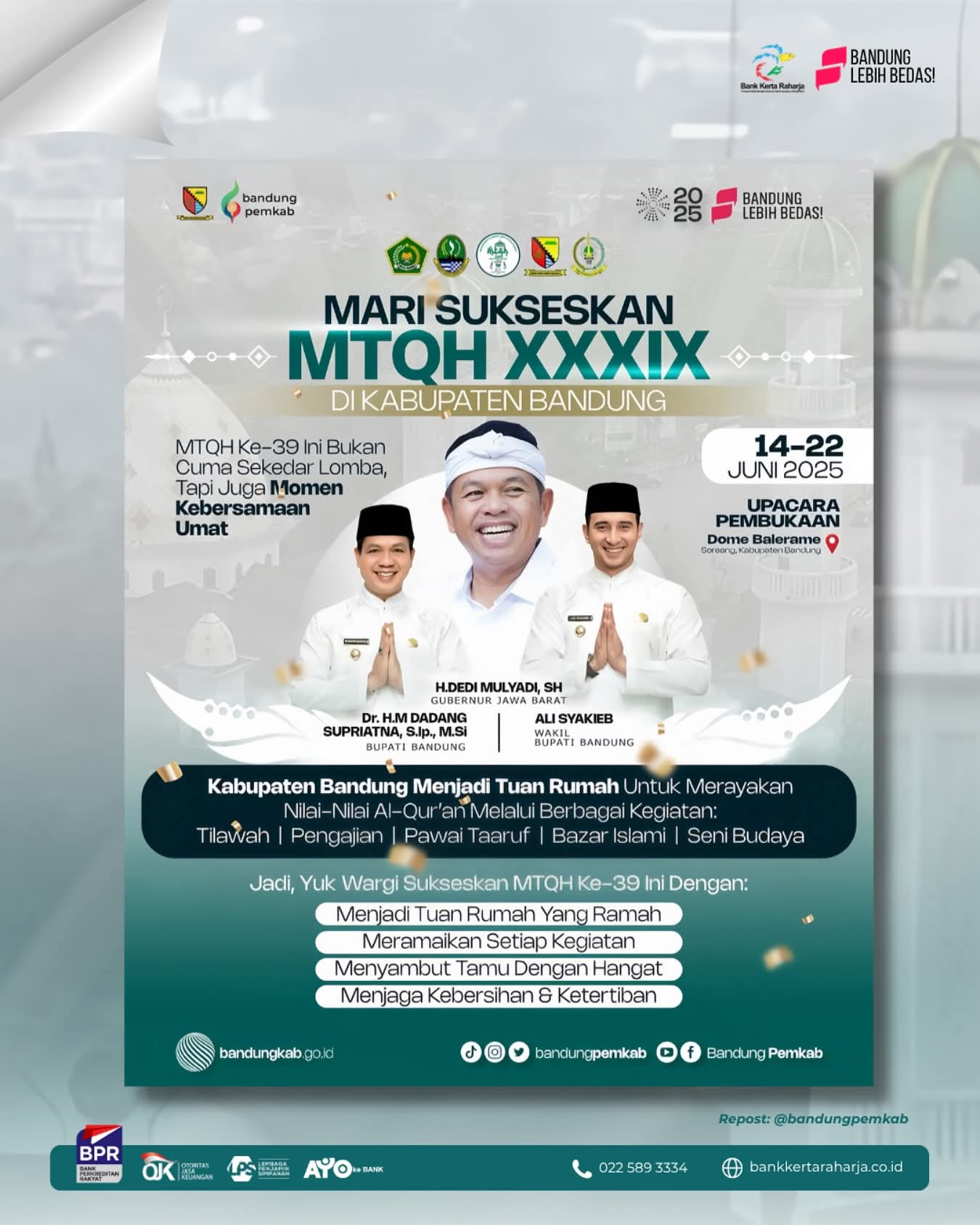 Kabupaten Bandung tuan rumah MTQH Tahun 2025