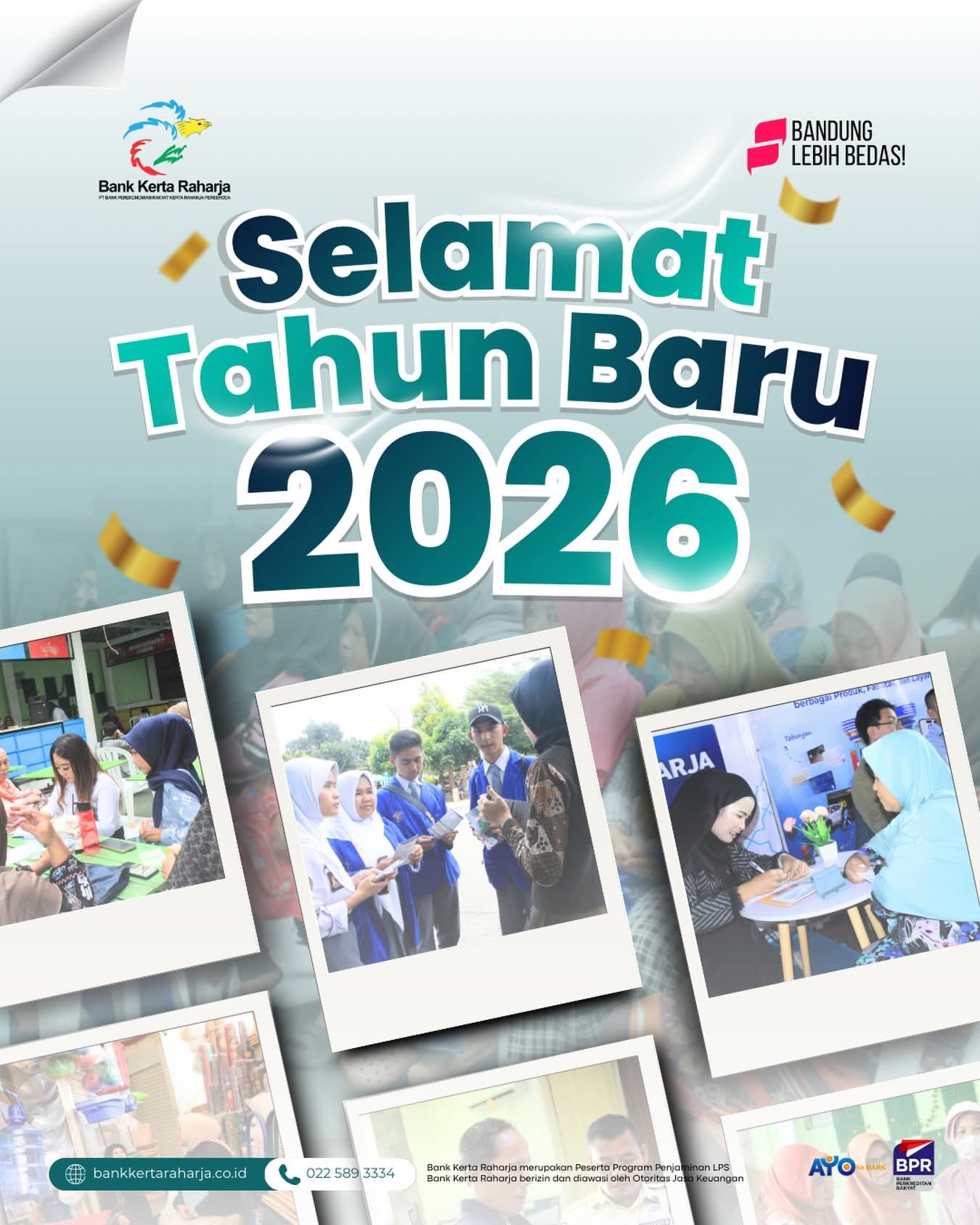 Segenap Pengurus dan Karyawan/ti PT BPR Kerta Raharja Perseroda mengucapkan Selamat Menyambut Tahun Baru 2026