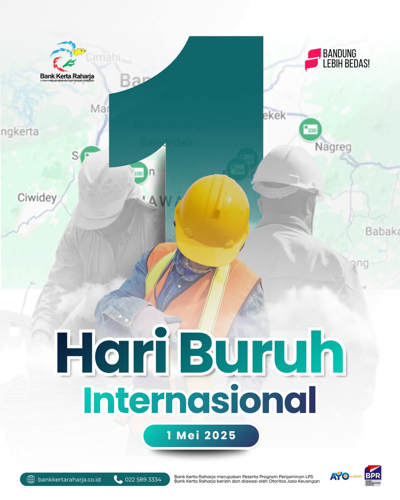 Segenap Pengurus &amp; Karyawan/ti Bank Kerta Raharja Mengucapkan Selamat Memperingati Hari Buruh Internasional, 01 Mei 2026.