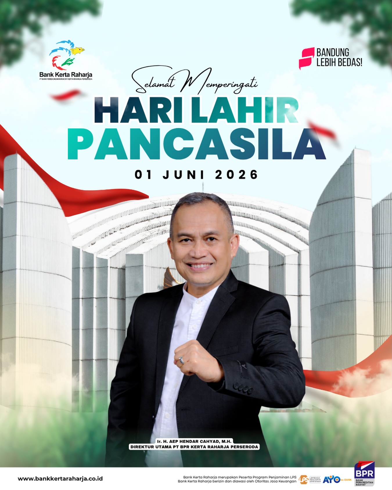 Segenap Pengurus &amp; Karyawan/ti Bank Kerta Raharja Mengucapkan Selamat Hari Lahir Pancasila 1 Juni 2026